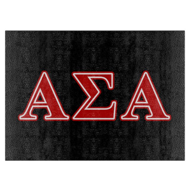 Alpha Sigma Alpha Red Letters Cutting Board (Front)