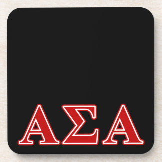 Alpha Sigma Alpha Red Letters Drink Coaster