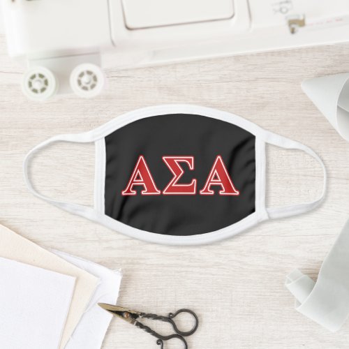 Alpha Sigma Alpha Red Letters Face Mask