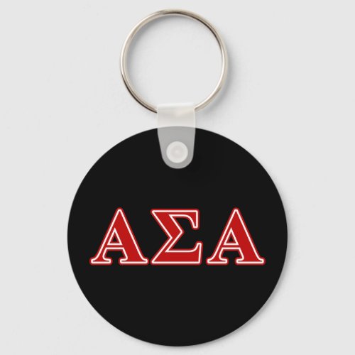 Alpha Sigma Alpha Red Letters Keychain