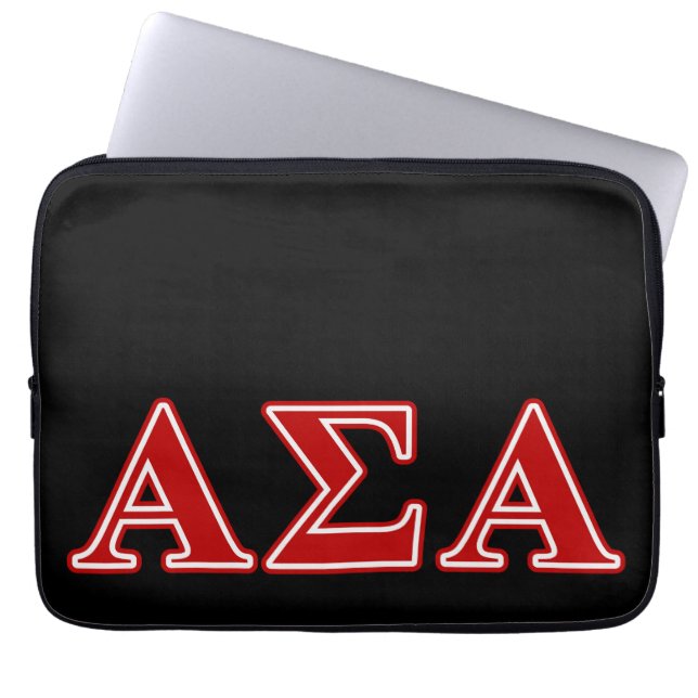 Alpha Sigma Alpha Red Letters Laptop Sleeve (Front)