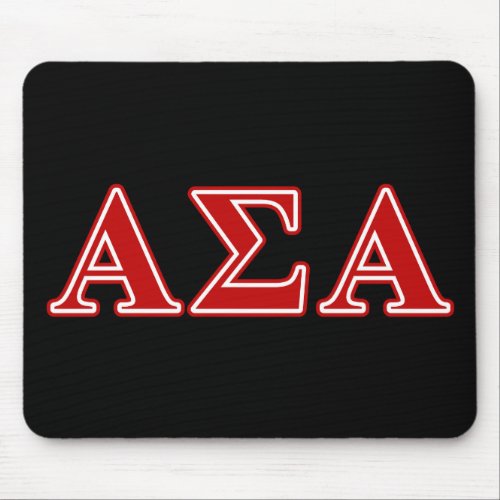 Alpha Sigma Alpha Red Letters Mouse Pad