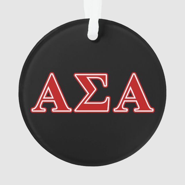 Alpha Sigma Alpha Red Letters Ornament (Back)