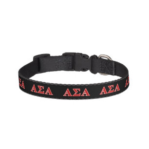 Alpha Sigma Alpha Red Letters Pet Collar
