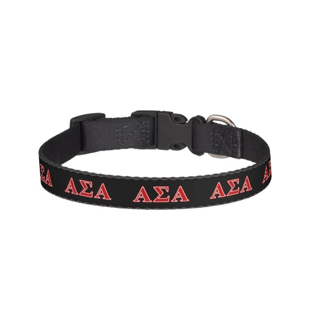 Alpha Sigma Alpha Red Letters Pet Collar (Front)