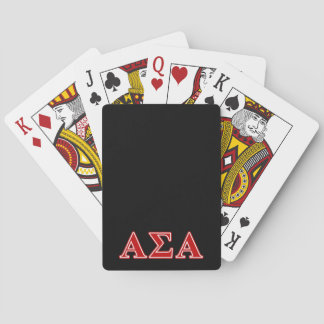 Alpha Sigma Alpha Red Letters Poker Cards