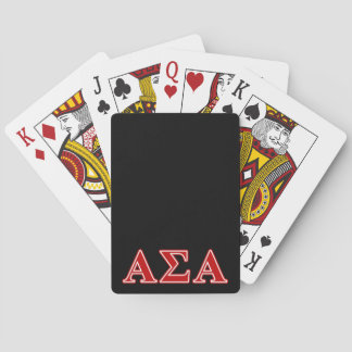 Alpha Sigma Alpha Red Letters Poker Cards