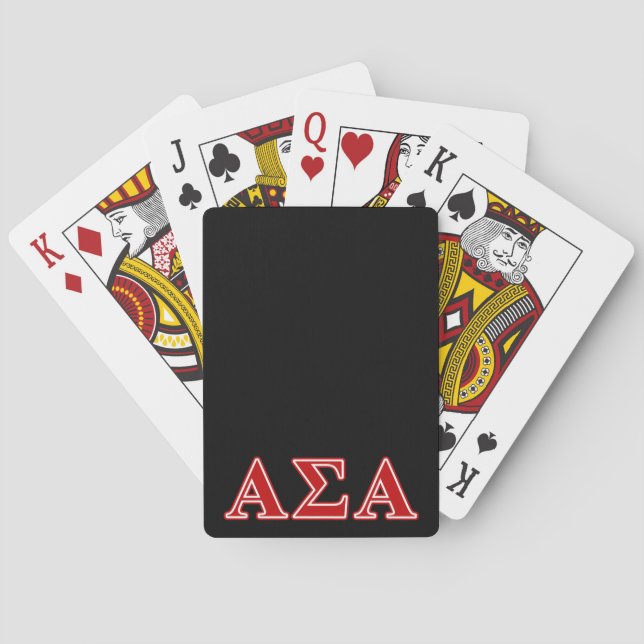 Alpha Sigma Alpha Red Letters Poker Cards (Back)