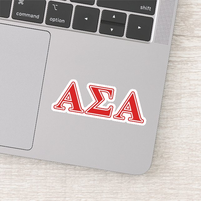 Alpha Sigma Alpha Red Letters Sticker (Detail)