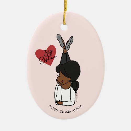 Alpha Sigma Alpha  Sorority Big Sis Avatar Ceramic Ornament