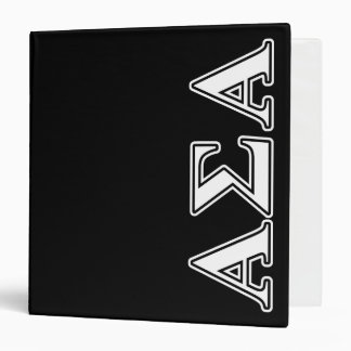 Alpha Sigma Alpha White and Black Letters 3 Ring Binder