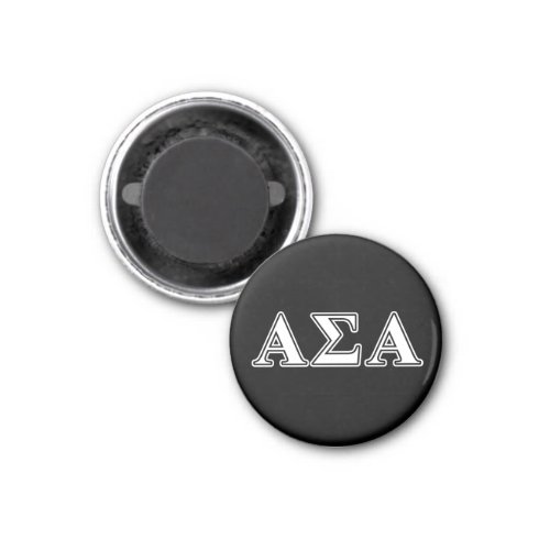 Alpha Sigma Alpha White and Black Letters Magnet