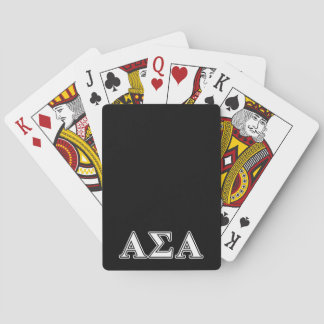 Alpha Sigma Alpha White and Black Letters Poker Cards