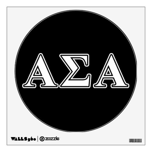 Alpha Sigma Alpha White and Black Letters Wall Sticker