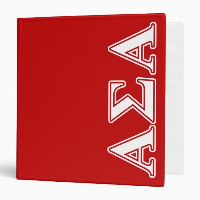 Alpha Sigma Alpha White and Red Letters Binder (Front/Inside)