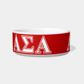 Alpha Sigma Alpha White and Red Letters Bowl