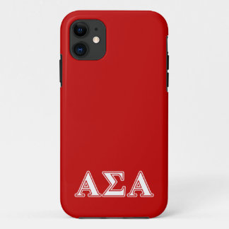 Alpha Sigma Alpha White and Red Letters iPhone 11 Case