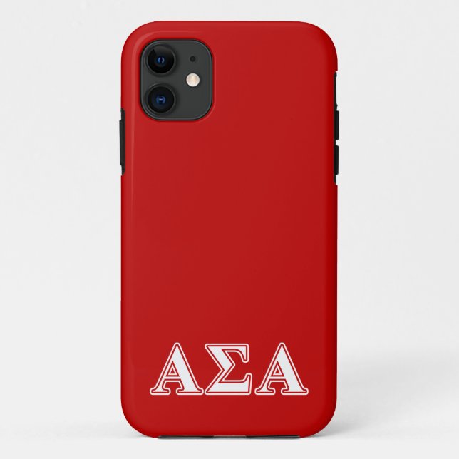 Alpha Sigma Alpha White and Red Letters Case-Mate iPhone Case (Back)