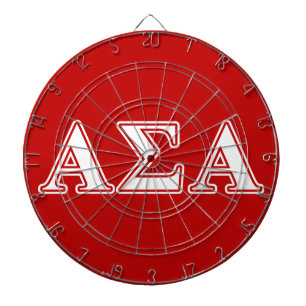 Alpha Sigma Alpha White and Red Letters Dartboard With Darts