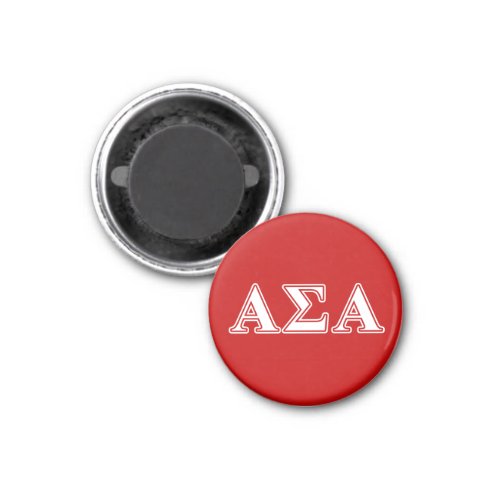 Alpha Sigma Alpha White and Red Letters Magnet