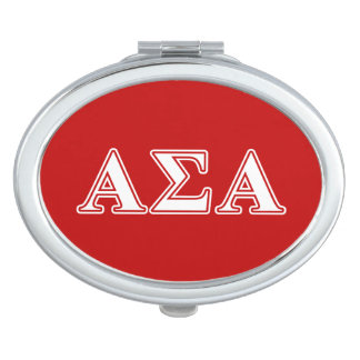 Alpha Sigma Alpha White and Red Letters Vanity Mirror