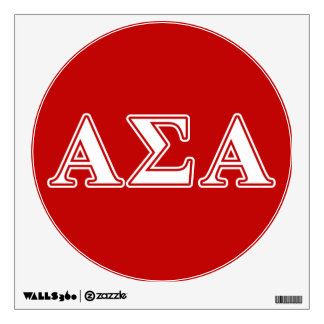 Alpha Sigma Alpha White and Red Letters Wall Decal