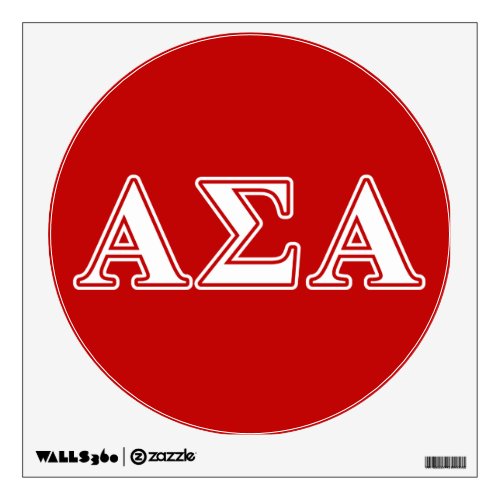 Alpha Sigma Alpha White and Red Letters Wall Decal