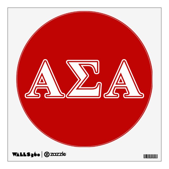 Alpha Sigma Alpha White and Red Letters Wall Decal (Front)