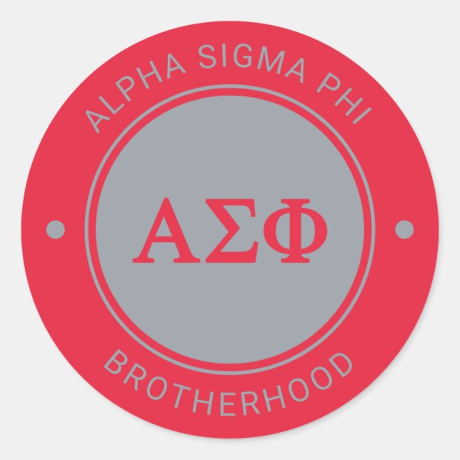 Alpha Sigma Phi | Badge Classic Round Sticker (Front)