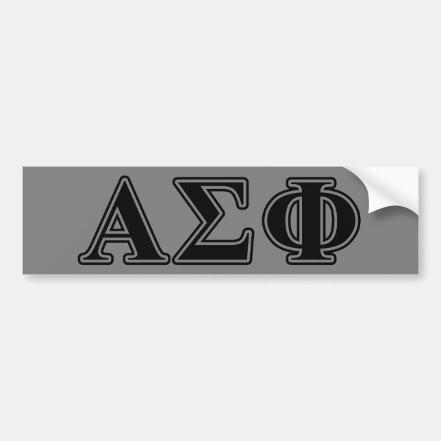 Alpha Sigma Phi Black Letters Bumper Sticker (Front)