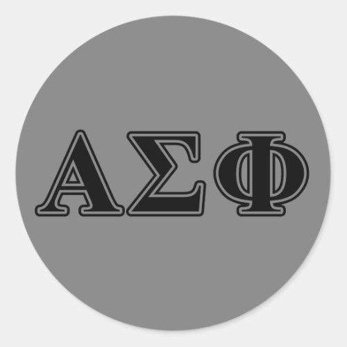 Alpha Sigma Phi Black Letters Classic Round Sticker