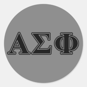 Alpha Sigma Phi Black Letters Classic Round Sticker
