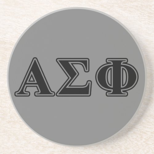 Alpha Sigma Phi Black Letters Coaster