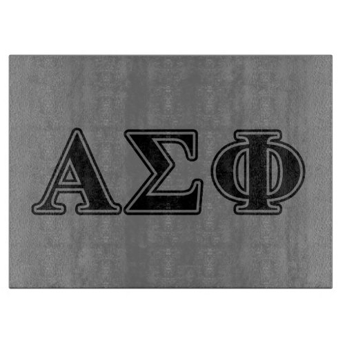 Alpha Sigma Phi Black Letters Cutting Board