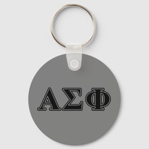 Alpha Sigma Phi Black Letters Keychain