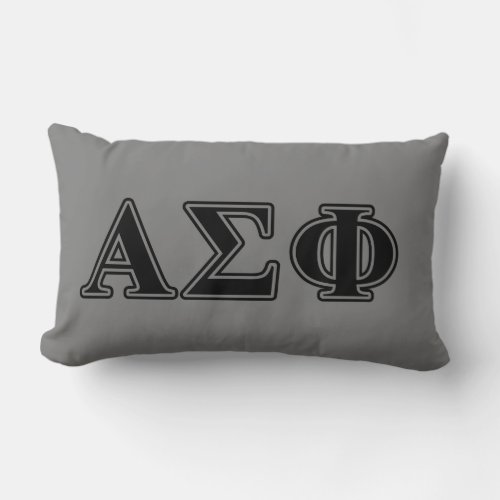 Alpha Sigma Phi Black Letters Lumbar Pillow