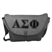 Alpha Sigma Phi Black Letters Messenger Bag