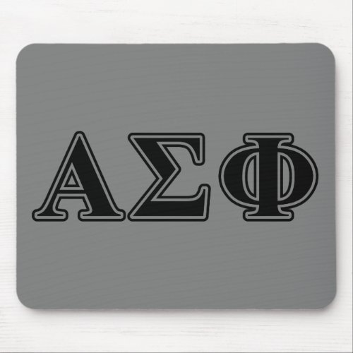 Alpha Sigma Phi Black Letters Mouse Pad