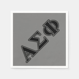 Alpha Sigma Phi Black Letters Paper Napkins
