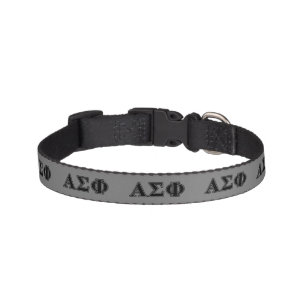 Alpha Sigma Phi Black Letters Pet Collar