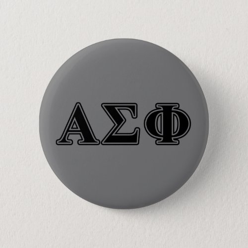 Alpha Sigma Phi Black Letters Pinback Button
