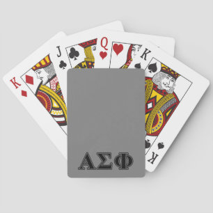 Alpha Sigma Phi Black Letters Poker Cards