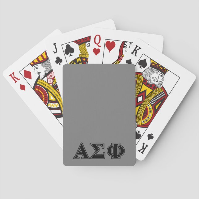 Alpha Sigma Phi Black Letters Poker Cards (Back)