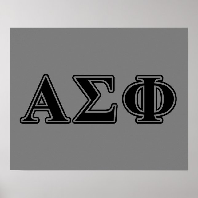 Alpha Sigma Phi Black Letters Poster (Front)