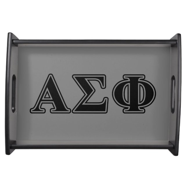 Alpha Sigma Phi Black Letters Serving Tray (Front)