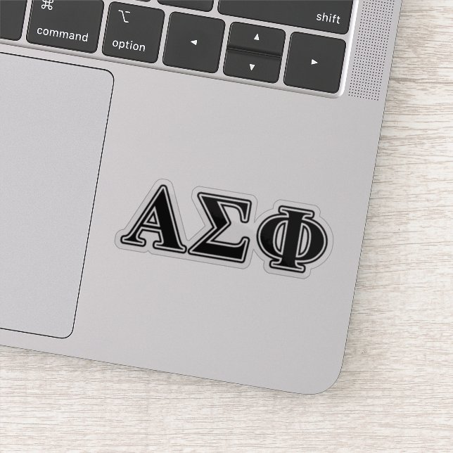 Alpha Sigma Phi Black Letters Sticker (Detail)