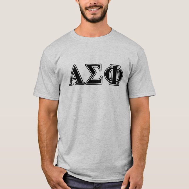 Alpha Sigma Phi Black Letters T-Shirt (Front)