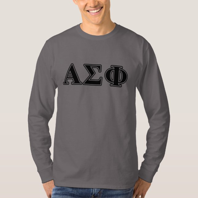Alpha Sigma Phi Black Letters T-Shirt (Front)
