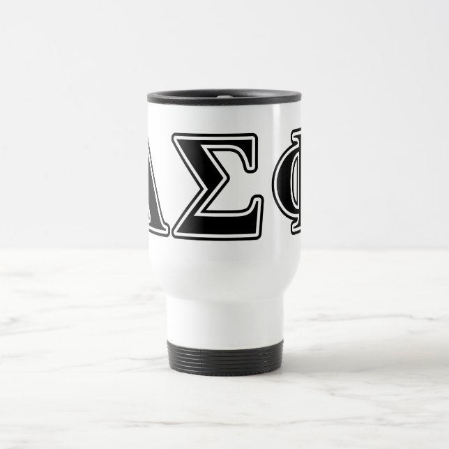 Alpha Sigma Phi Black Letters Travel Mug (Center)