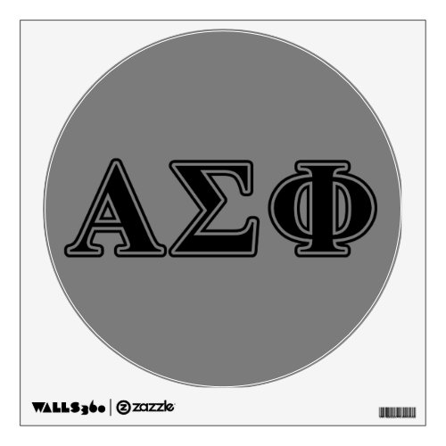 Alpha Sigma Phi Black Letters Wall Sticker